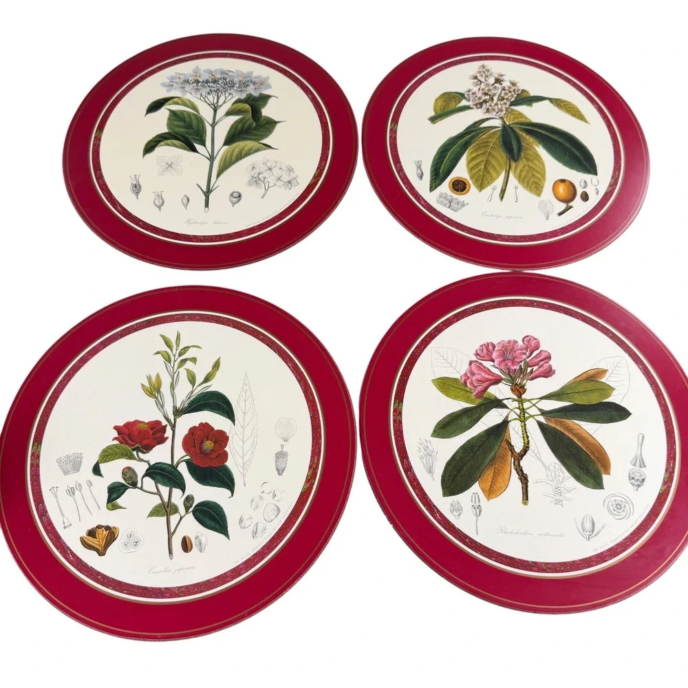 Pimpernel Botanical Placemats Set of 6 Royal Horticultural Society Cork Backed